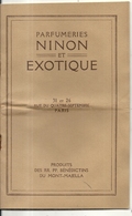 TARIFS 1930 . PÄRFUMERIE NINON ET PARFUMERIE EXOTIQUE .20 Pages - Catalogues