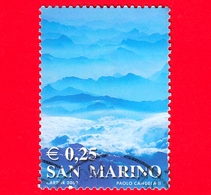 SAN MARINO - Usato - 2002 - Colori Della Vita - Paesaggio Montano (azzurro) - 0.25 - Gebraucht