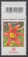 !a! GERMANY 2020 Mi. 3509 MNH SINGLE -coil- W/ Top Margin - Flowers: Daylily - Neufs