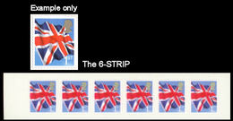 GREAT BRITAIN 2007 Flag Union Jack 1stCl. 6-STRIP ERROR:no Se-tenant Label Nor With Other Stamp - Variétés, Erreurs & Curiosités