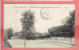 ERAGNY 1920 ROUTE NATIONALE PASSAGE A NIVEAU HOTEL CARTE EN BON ETAT - Eragny