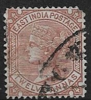 INDIA 1876 12a VENETIAN RED SG 82 FINE USED Cat £42 - 1858-79 Kolonie Van De Kroon