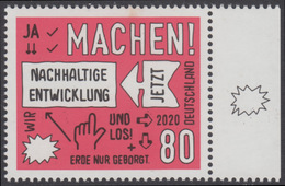 !a! GERMANY 2020 Mi. 3525 MNH SINGLE W/ Right Margin (b) - Sustainable Development - Ungebraucht