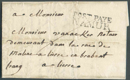 LAC (ca. 1814) Avec Splendide Griffe Noire Sur 2 Lignes PORT PAYE NAMUR + Man. 'Franq Vers Lierre. Verso : '4' Décimes. - 1814-1815 (Gouv. Général De La Belgique)
