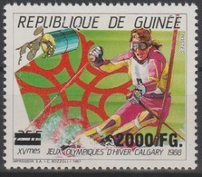 Guinée Guinea 2009 Mi. 6761 Surchargé Overprint Winter Olympic Games Calgary 1988 Vancouver 2010 Jeux Olympiques Ski - Inverno2010: Vancouver