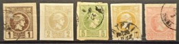 GREECE 1889/95 - MLH/canceled - Sc# 90a, 91, 92, 93a, 94a -1l 2l 5l 10l 20l - Usati