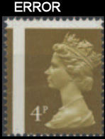 GREAT BRITAIN 1970 Machin 4P ERROR:perf.shift (may Vary) GB - Variétés, Erreurs & Curiosités