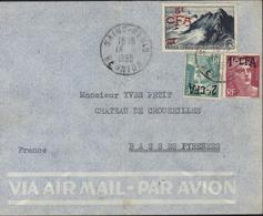 YT France 297 289 290 Surchargés CFA CAD St Denis Réunion 15 ? 1950 Comptoir Commercial Bourbonnais Saint Denis - Used Stamps