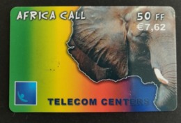 Telecarte France Africa Gall Gnaman 2003 Africa Call Big Ear 4 Éléphant - Errors And Oddities