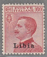 COLONIE LIBIA 1918 EFFIGI MICHETTI   60C CARMINIO   SASSONE N.19  MNH  SPLENDIDI - Ethiopië