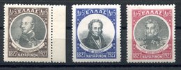 RC 16967 GRECE COTE 52€ N° 371 + 373 / 374 BATAILLE DE NAVARIN NEUF * TB MH VF - Unused Stamps