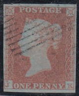 GRAN BRETAGNA 1841 1d RED  LETT. JK SUPERB USED STAMP - Oblitérés