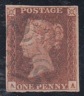 GRAN BRETAGNA 1841 1d RED  LETT. AA  PLATE 37  SUPERB USED STAMP - Used Stamps