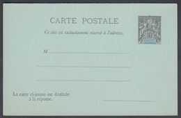 1900. GUADELOUPE Et DEPENDANCES. CARTE POSTALE. Double  10 C. + 10 C. RESPONSE. Black... () - JF321962 - Lettres & Documents