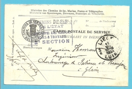 Kaart In DIENST (Service) Stempel LIEGE + Stempel CHEMINS DE FER.. / GROUPE DE LIEGE  VOIES & TRAVAUX 2° SECTION - Altri & Non Classificati