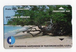 SAO TOME TELECARTE REF MV CARD STM-07 240U CN 911L DATE 1998 TAMARINDS BEACH MINT 4000 Ex - Sao Tome And Principe