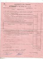 Assurance  ,  L'ABEILLE , Avenant ,  Accidents Du Travail, 1950 , Magné , Deux Sèvres, Frais Fr 1.65 E - Bank En Verzekering