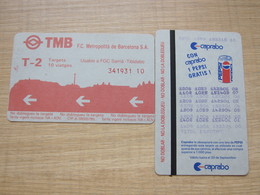 Barcelona Earlier TMB(T2 Line) 10 Trips Ticket Card,backside Pepsi Advertisement - Autres & Non Classés