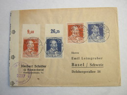 1947 , Brief Mit Zensur Nach Basel Aus Remscheid - Briefe U. Dokumente