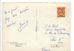 ANDORRE N°157 SUR CARTE POUR LA FRANCE 1962 - Covers & Documents