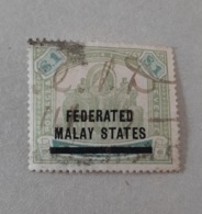 N° 11       1$ Vert Et Vert-jaune Surchargé Federate Malay States  -  Neuf Sans Gomme - Fédération De Malaya