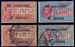 ITALY ITALIA TRENTO E TRIESTE 1919 DUE SERIE ESPRESSI (Sass. 1-2) LINGUELLATA E USATA - Trentin & Trieste