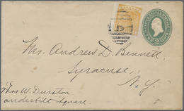 1889 U.S 2c Postal Stationery Envelope Sc. U311 Combination Mixed Franking GB BAHAMAS 4D SH.53 - 1859-1963 Kronenkolonie