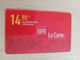 FRANCE/FRANKRIJK  14,90 € SFR LA CARTE   PREPAID  USED    ** 1453** - Mobicartes (GSM/SIM)