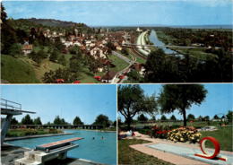 Rheineck SG Mit Dem Alten Rhein Und Blick Zum Bodensee, Schwimmbad Und Minigolf-Anlage - 3 Bilder (33286) * 1. 5. 1974 - Rheineck