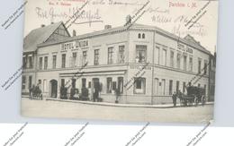 0-2850 PARCHIM, Hotel-Union Und Weinhandlung, Belebte Szene, 191... - Parchim