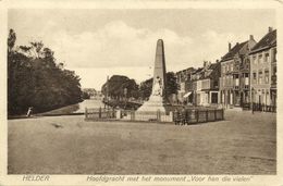 Nederland, DEN HELDER, Hoofdgracht Met Monument (1928) Ansichtkaart - Den Helder