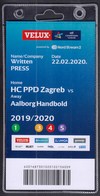 Croatia Zagreb 2020 / Handball / Accreditation / Written PRESS / HC PPD Zagreb - Aalborg Handbold, Denmark - Handball