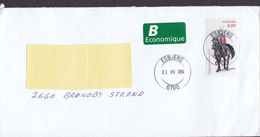 Denmark B-Economique Label Deluxe ESBJERG 2014 Cover Brief BRØNDBY STRAND Soldier Garderhusar Horse Pferd Cheval - Lettere