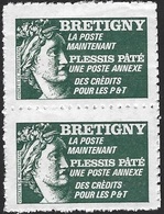 FRANCE PSEUDO SABINE DE GANDON POSTE DE BRETIGNY Annonce Poste Annexe PLESSIS PATE - 1977-1981 Sabine De Gandon