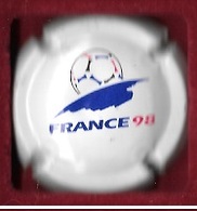 Boisson, Capsule De Champagne Blanche, Sport  Foot - Ball  Coupe Du Monde  FRANCE 98 - Marne Et Champagne