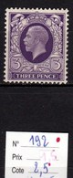 Effigie Sur Fond Plein Georges V Timbre Neuf** - Unused Stamps