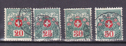 N° 47 à N0° 50 Taxes Timbres De 1910 Filigrame B. Série En Timbres Oblitéré - Telegraafzegels