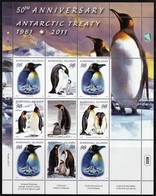 2011 Marshall Islands 50th Anniversary Of The Antarctic Treaty: King Penguins, Emperor Penguins Sheet (** / MNH / UMM) - Traité Sur L'Antarctique