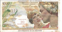 REUNION BILLET          20 NOUVEAUX FRANCS / 1000 FRS BON ETAT - Réunion