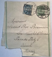 UNIQUE ! 5th Weight Printed Matter KJØBENHAVN 1901>ZÜRICH SCHWEIZ(Denmark Postal Stationery Wrapper Cover Brief - Lettres & Documents