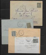 France N°130 Sur Lettre - Lot De 9 Ex.  - TB - 1903-60 Semeuse Lignée