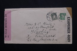 IRLANDE - Enveloppe De Cathair Na Mart Pour New York En 1943 Avec Contrôles Postaux, Affranchissement Plaisant - L 59148 - Cartas & Documentos