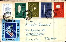 93882)POLONIA LETTERA CON RICERCA SPAZIO +ETICHETTA DA PRAGA AD AGRIGENTO-29-11-1965 - Autres & Non Classés