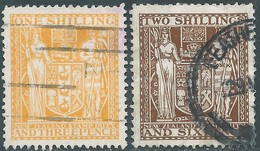 Nuova Zelanda,New Zealand,Revenue Stamps 1 & 2 SHILLING Used - Fiscaux-postaux