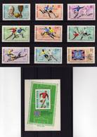 1962 Hungary Football (Soccer) FIFA World Cup Chile'62 Full Set Of 9 And Mini Sheet MNH - 1962 – Chili