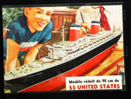 Modèle Réduit Paquebot Américain S/S  Liner "UNITED STATES"   - Coupure De Presse Italienne  (encadré Photo) De 1953 - Bâteaux