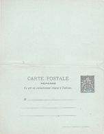 Entier Carte Postale 10c Noir Golfe Du Benin Avec Réponse, Neuf - Unused Stamps