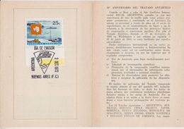 Argentina 1972 10th Ann. Antarctic Treaty 1v On  Leaflet With First Day Ca (47346) - Traité Sur L'Antarctique