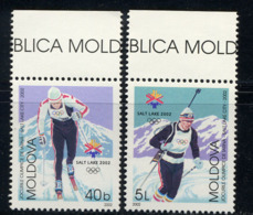 MOLDAVIE MOLDOVA 2002, J.O. Salt Lake City, Ski, 2 Valeurs, Neufs / Mint. R1454 - Winter 2002: Salt Lake City