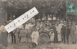 VIGNEUX Sur SEINE - Le Club Des Pêcheurs Posant Sur La Terrasse Du Café Du Lac En 1909 ( Carte Photo ) - Vigneux Sur Seine